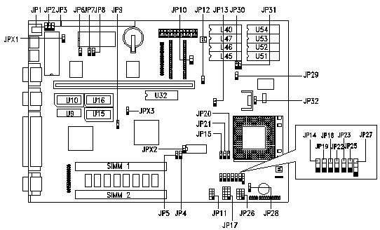 A1GX-1 Motherboard Diagram