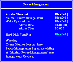 Power Management Screen