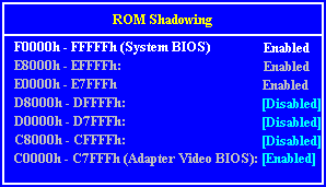 ROM Shadowing Screen