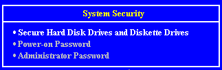 System Security Screen