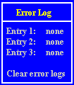 Error Log Screen