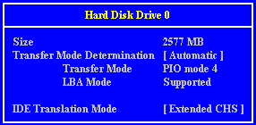 Hard Disk Drive 0 Screen