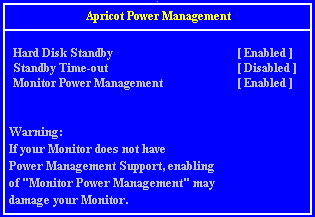 Power Management Screen