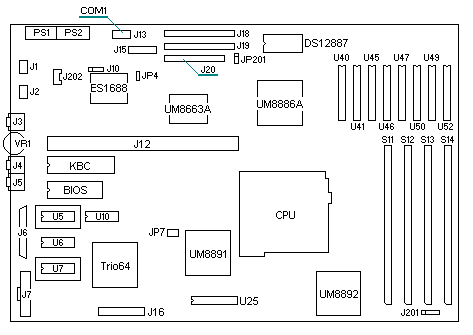Presario 7100 Motherboard Diagram (586)